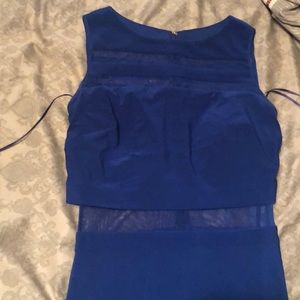Long dark blue prom dress size 8